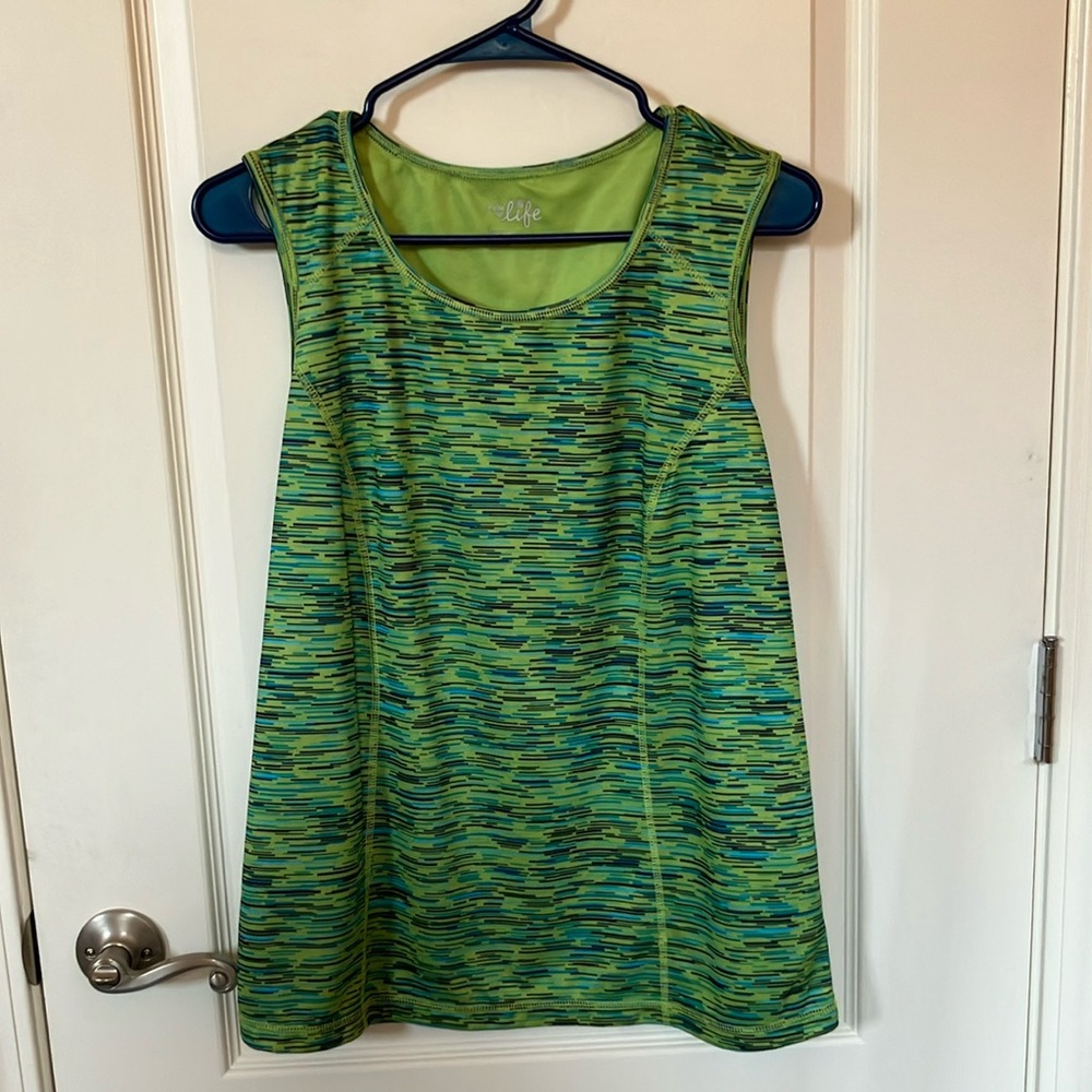 Green and Blue Patterned Tank Top. NWT. Large.